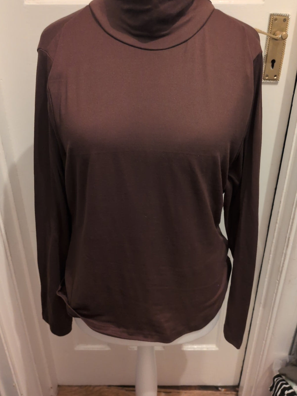 Shein Curve 2XL Brown Long Sleeve T-shirt