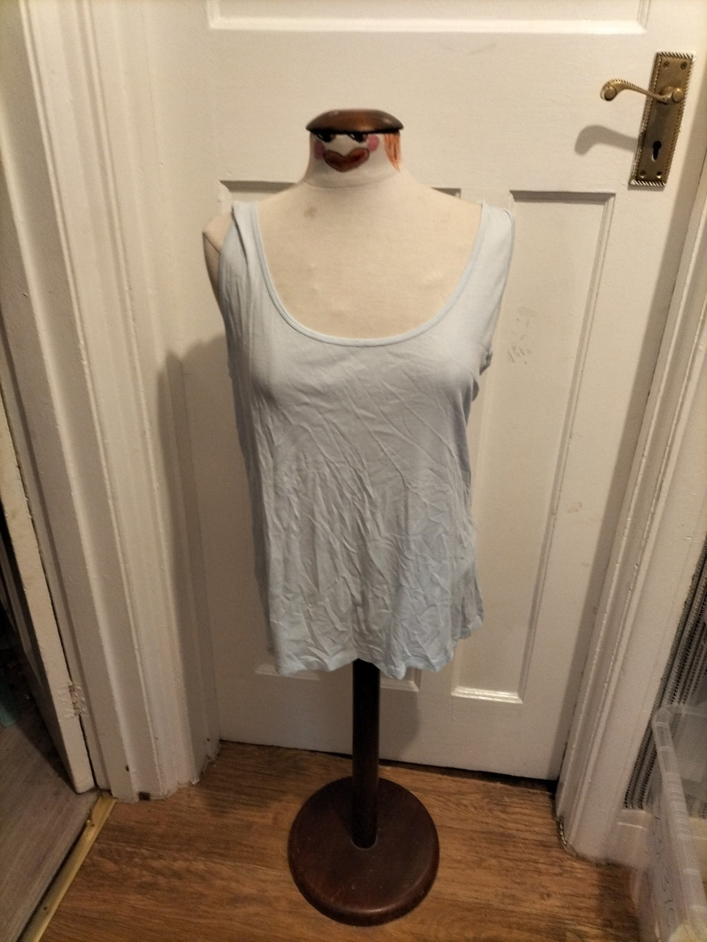 Ladies Peacocks Size 22 Pale Blue Sleeveless Vest Tank Top