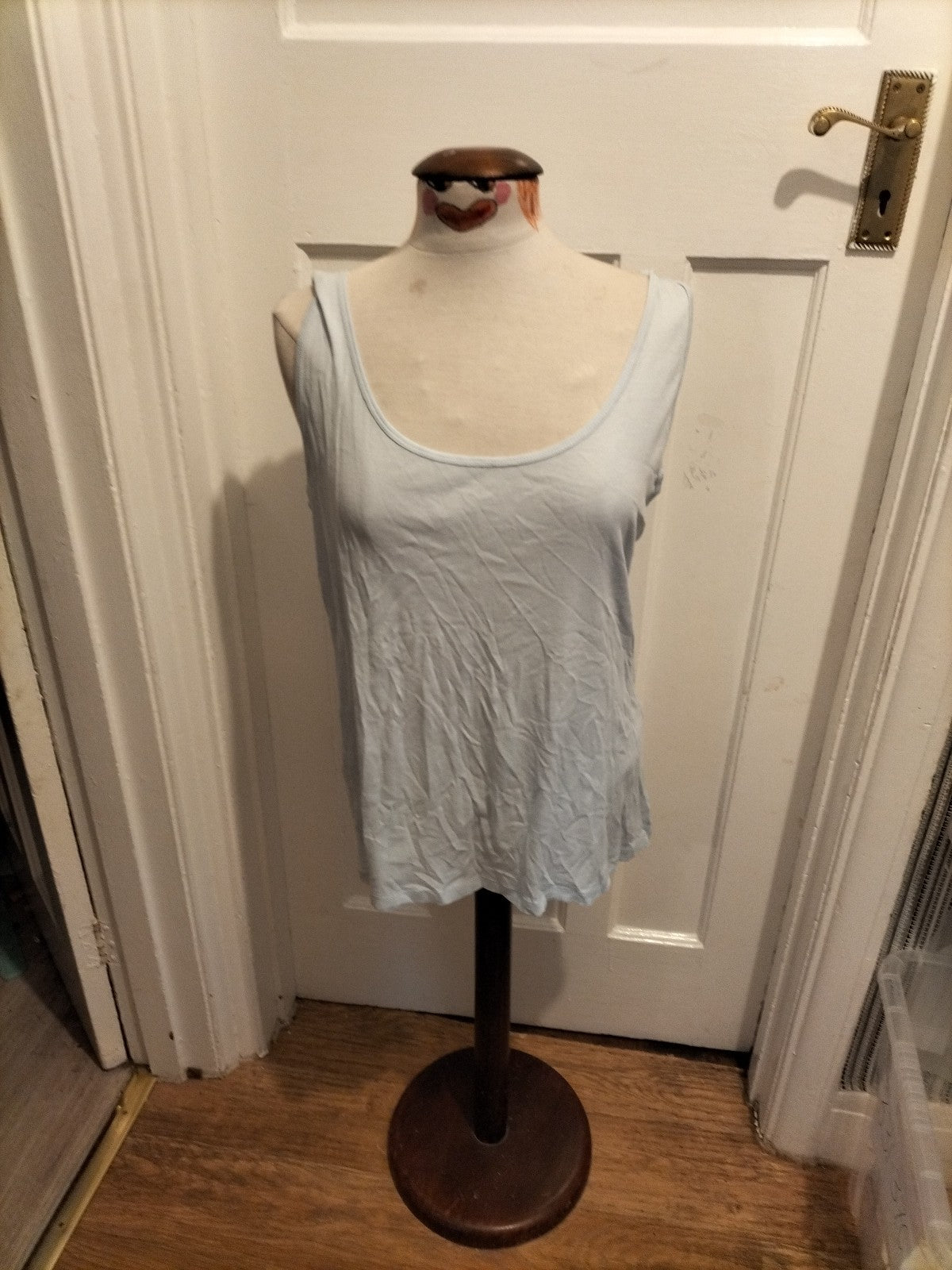 Ladies Peacocks Size 22 Pale Blue Sleeveless Vest Tank Top