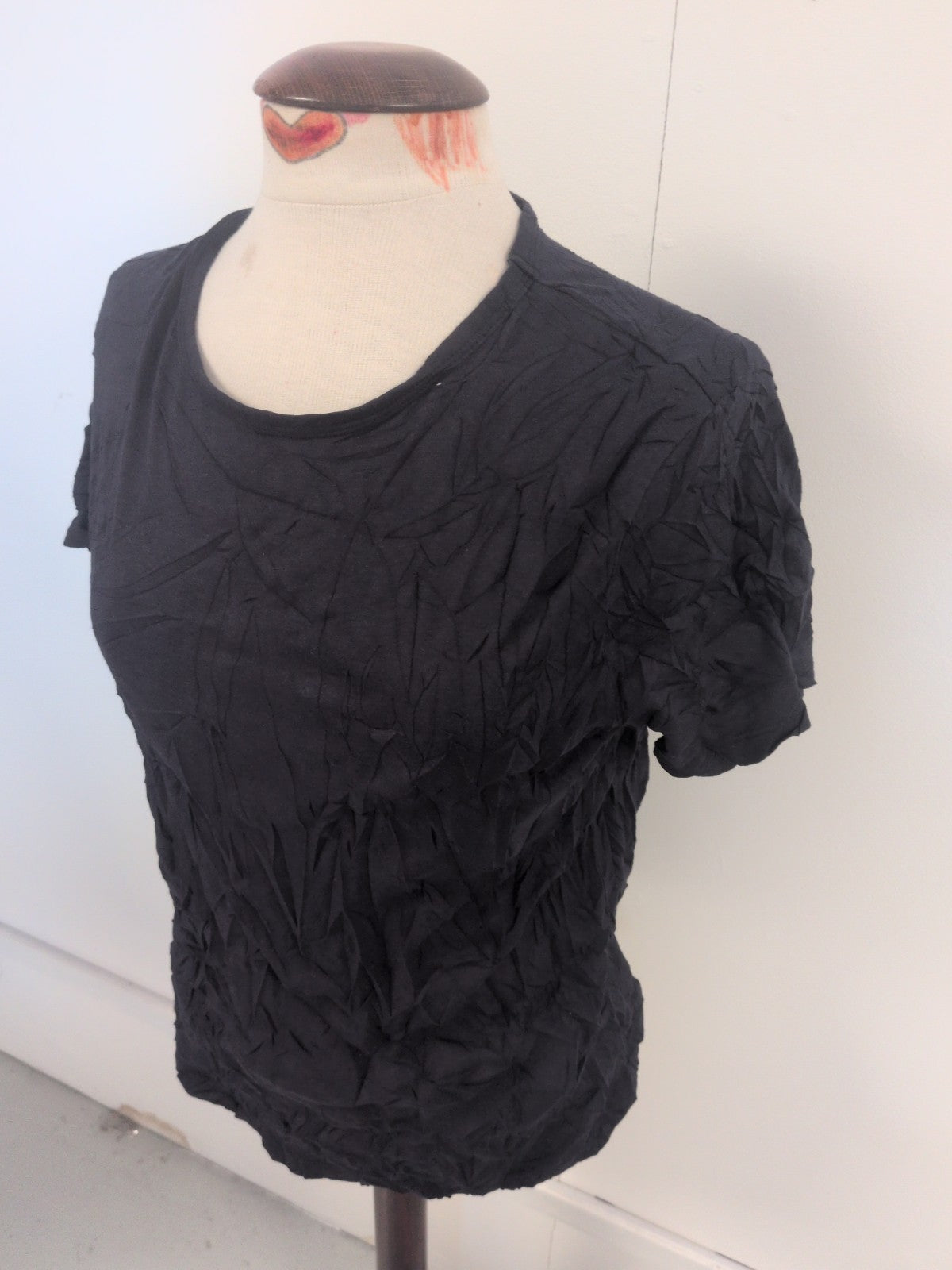 Ladies F&F Size 14 Navy Short Sleeve T-shirt Plain