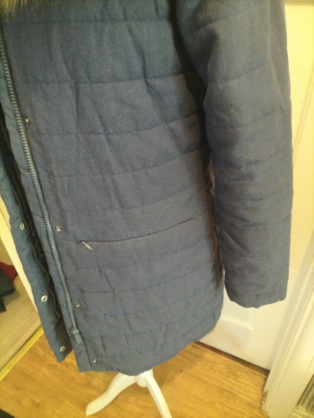 Ladies Craighoppers Size 12 Navy Faux Fur Lined Coat