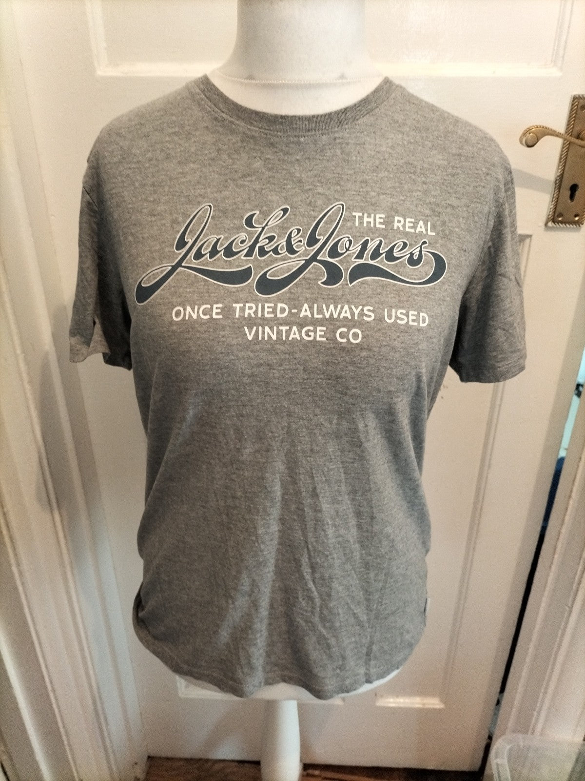 Jack & Jones Medium Grey Print Short Sleeve T-shirt
