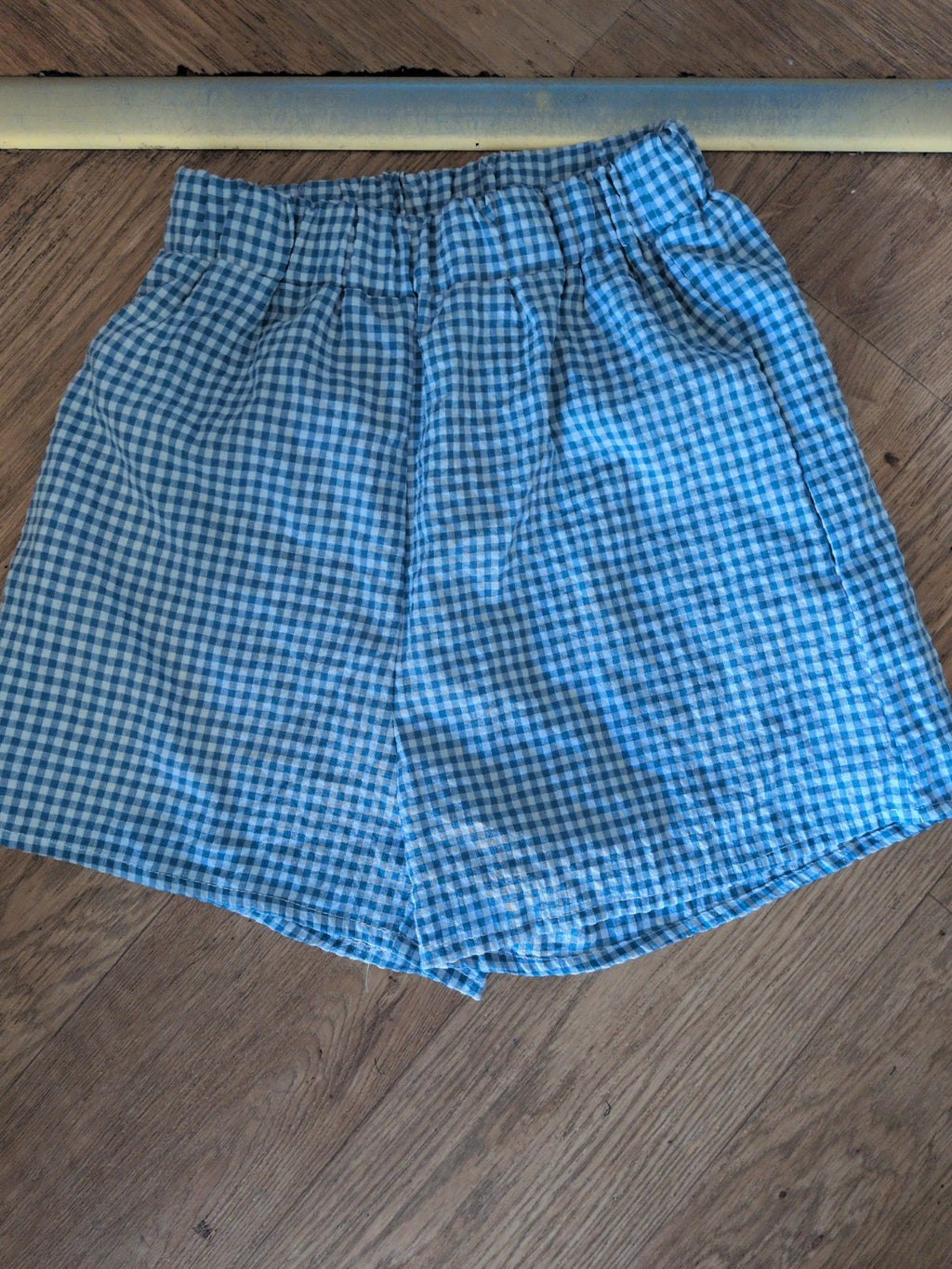 Shein Xs Blue Check Elasticated Shorts *