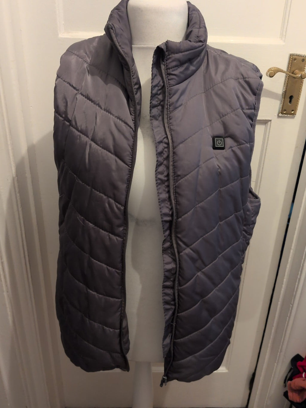3XL Grey Sleeveless Puffer Jacket