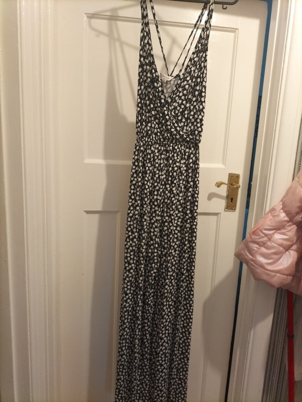 Ladies Miss Selfridge Size 12 Black/White Floral Sleeveless Jumpsuit
