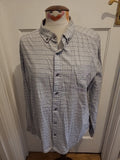Mens Sandstone Size Medium Grey/Navy Pure Cotton Shirt