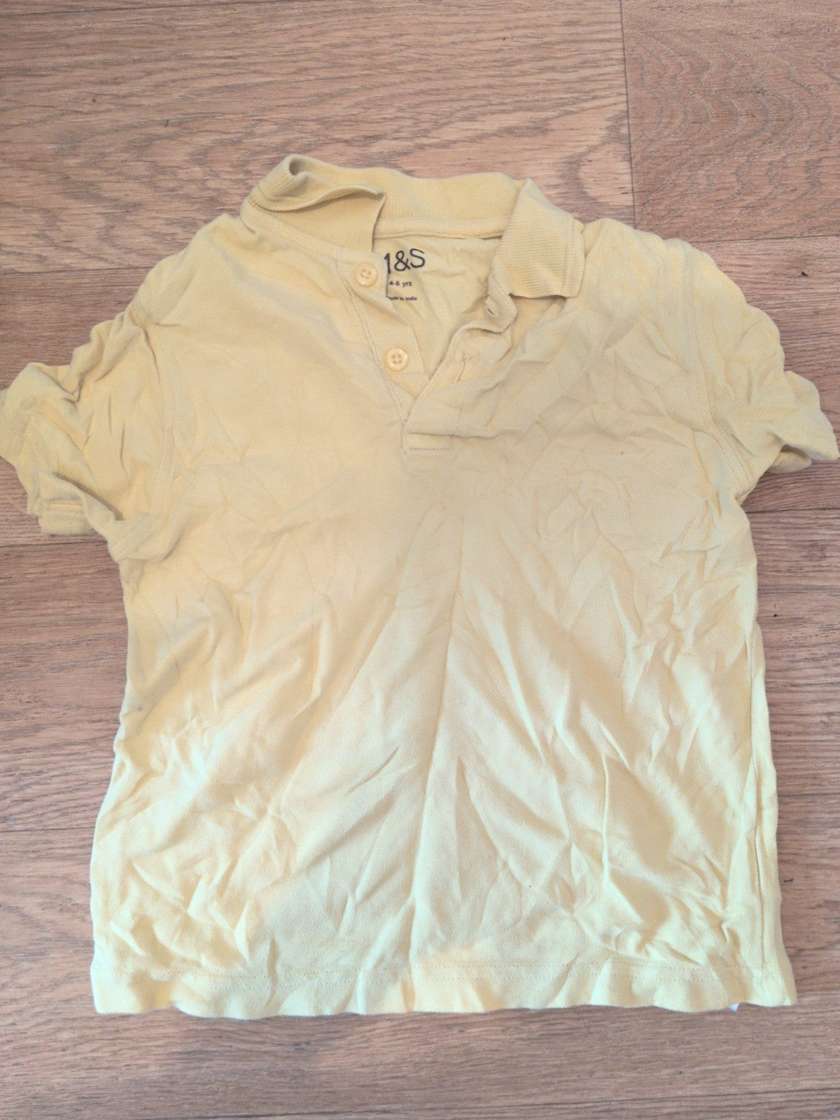 Marks And Spencer 4-5 Years Yellow Short Sleeve Polo