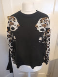 Primark 10-12 Black With Leopard Pring Pullover Jumper