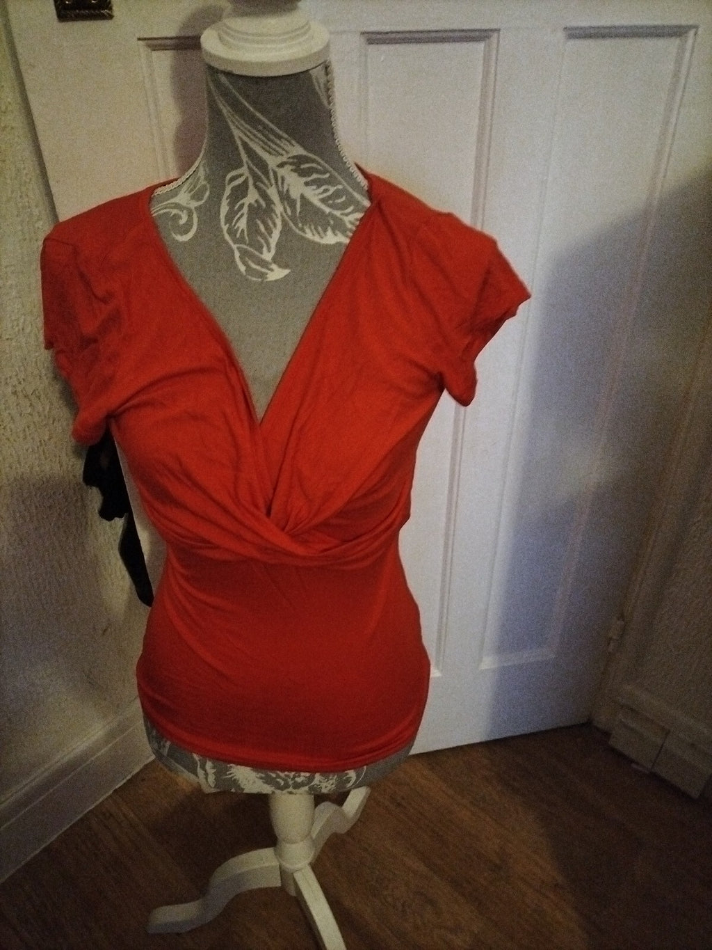 Ladies Redoute Size 6/8 Red Short Sleeve Blouse