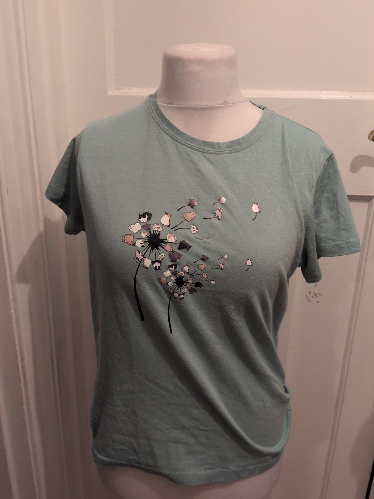 Shein Large Pale Green Floral Short Sleeve Pyjama Top