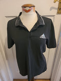 Mens Adidas Size Medium Black Short Sleeved Polo