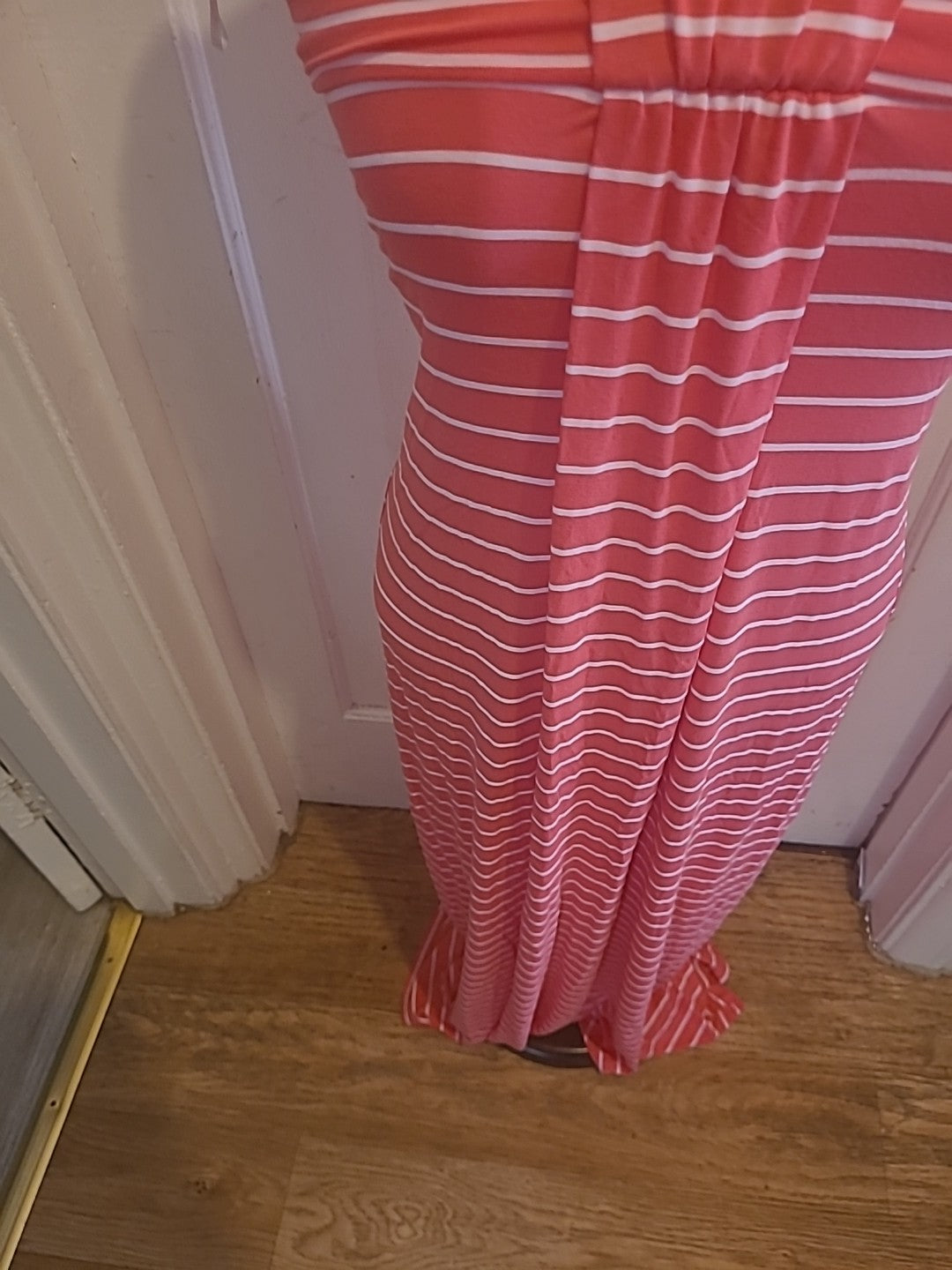 Ladies Miso Size 10 Pink And White Stripe Boobtube Dress