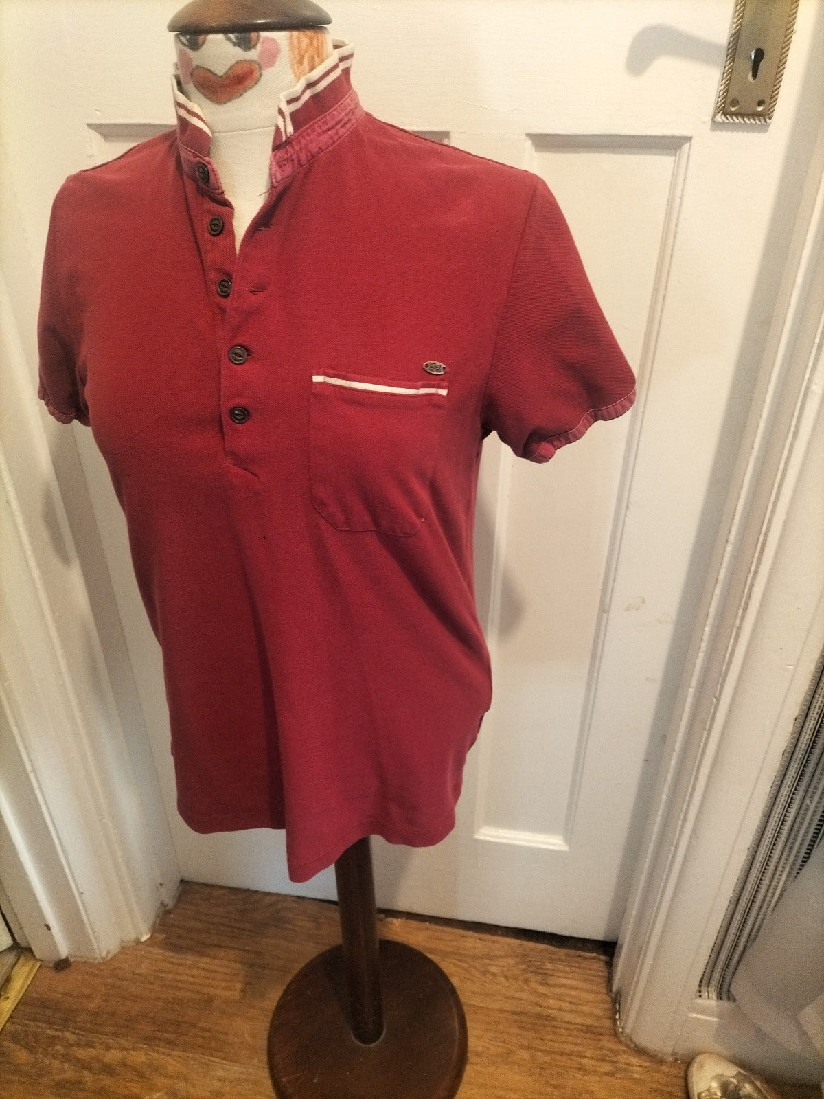 Mens Firetrap Size Small Red Short Sleeved Polo