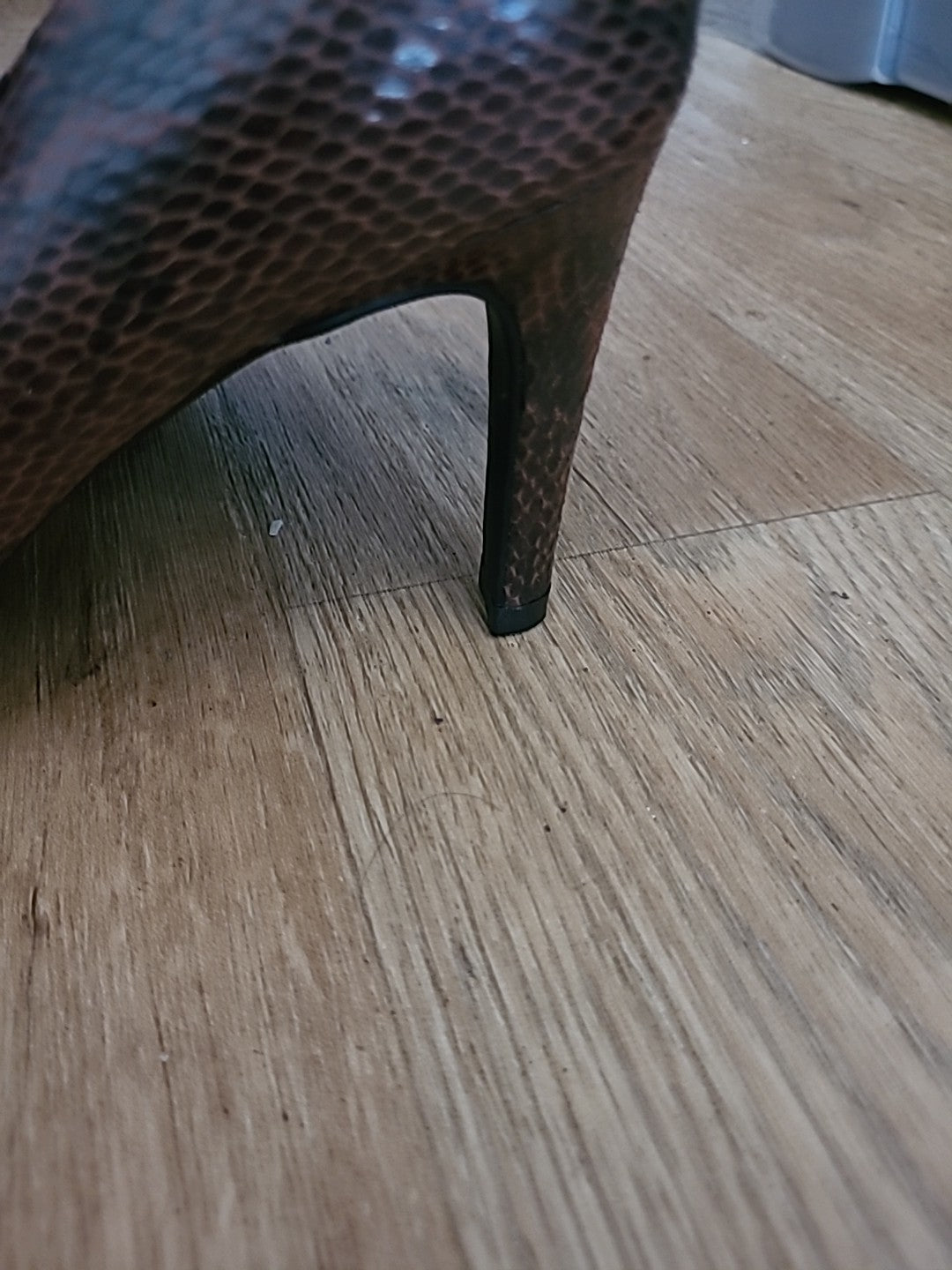 Ladies Marks And Spencer Size Uk 6 Brown Crocodile Skin Patterned Heels
