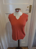 Ladies House Of Fraser Size Large Orange Sleeveless Tshirt