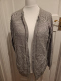 Ladies Papaya Size Medium Grey Knit Long Sleeved Cardigan