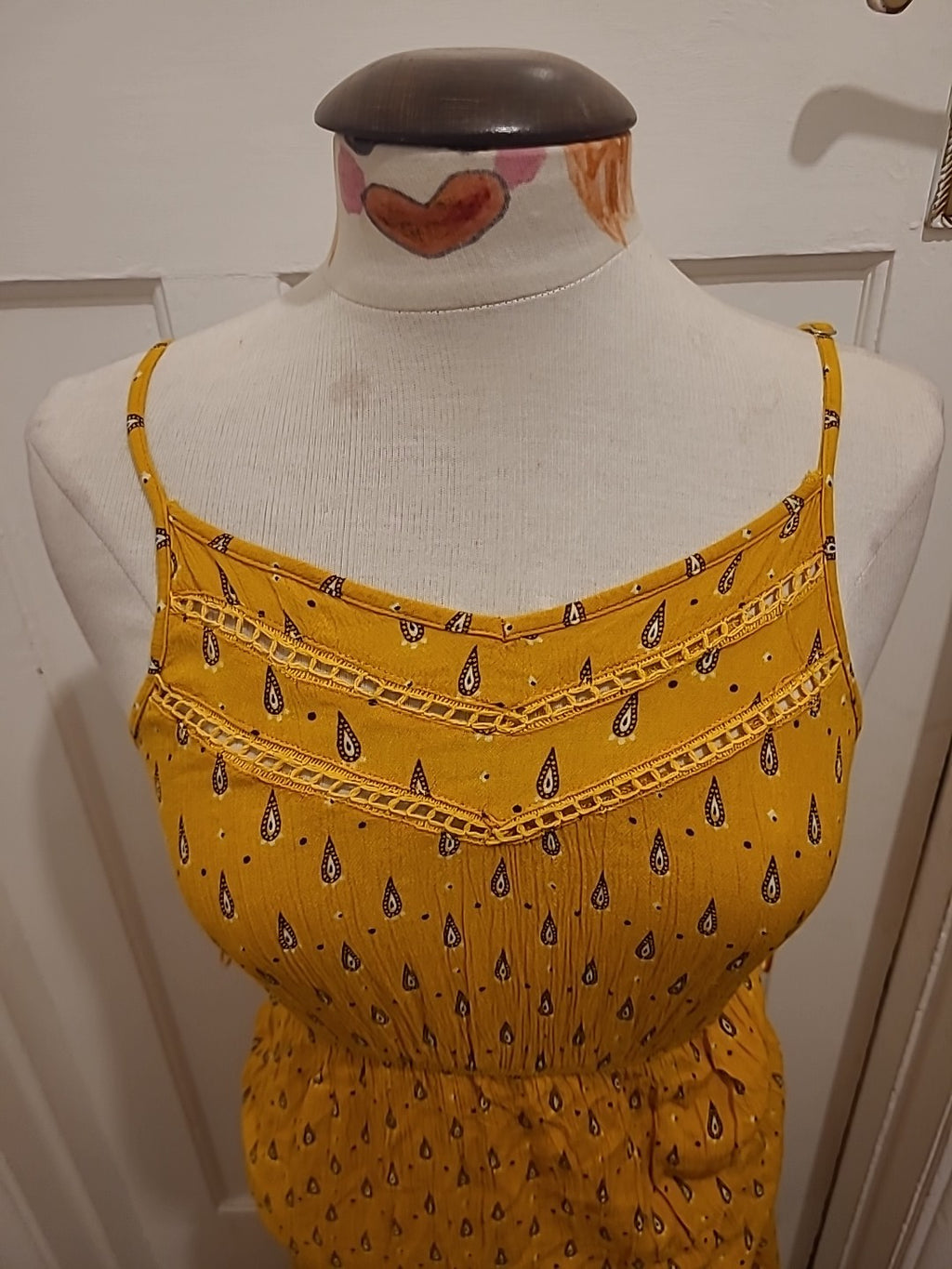Ladies Select Size 8 Mustard Detailed Sleeveless Dress