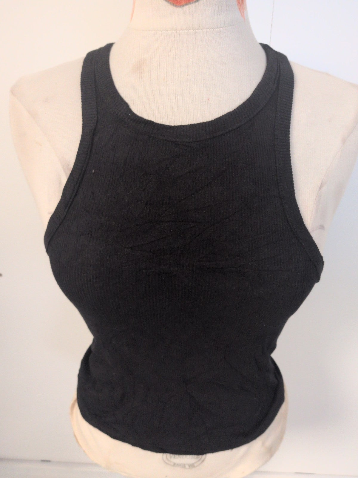 Ladies H&M Divided Size Small Black Racer Back Sleeveless T-shirt