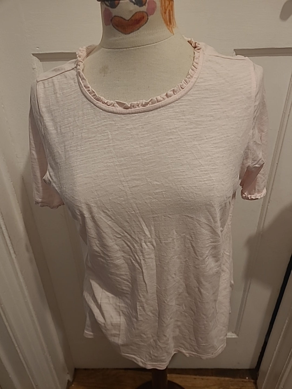 Ladies Crew Clothing Size 10 Pale Pink Short Sleeved Tshirt