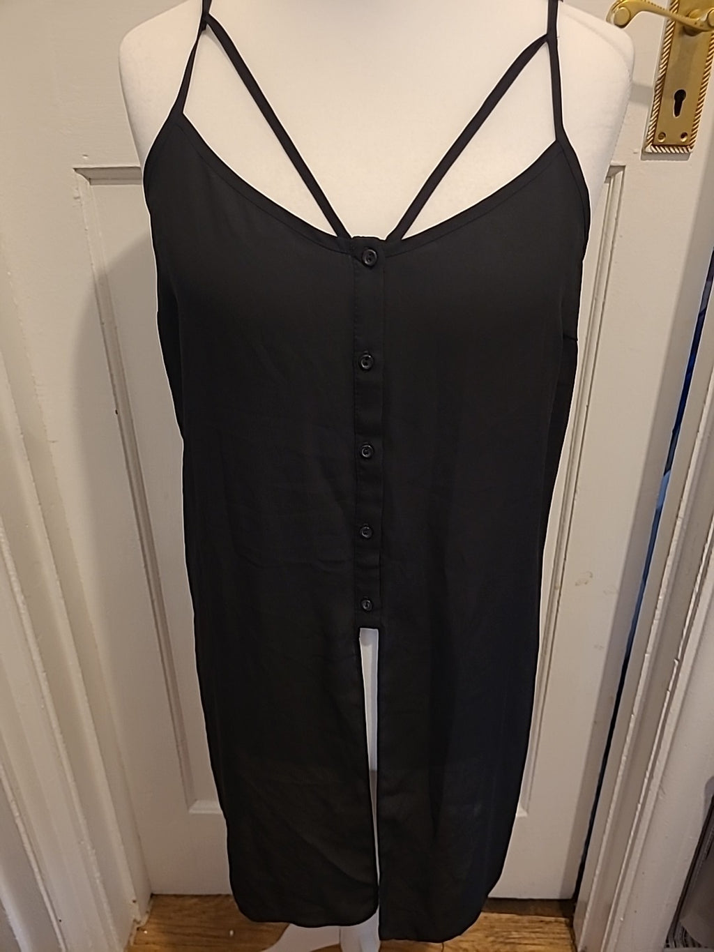 Ladies Primark Size 18 Black Sheer Sleeveless Blouse