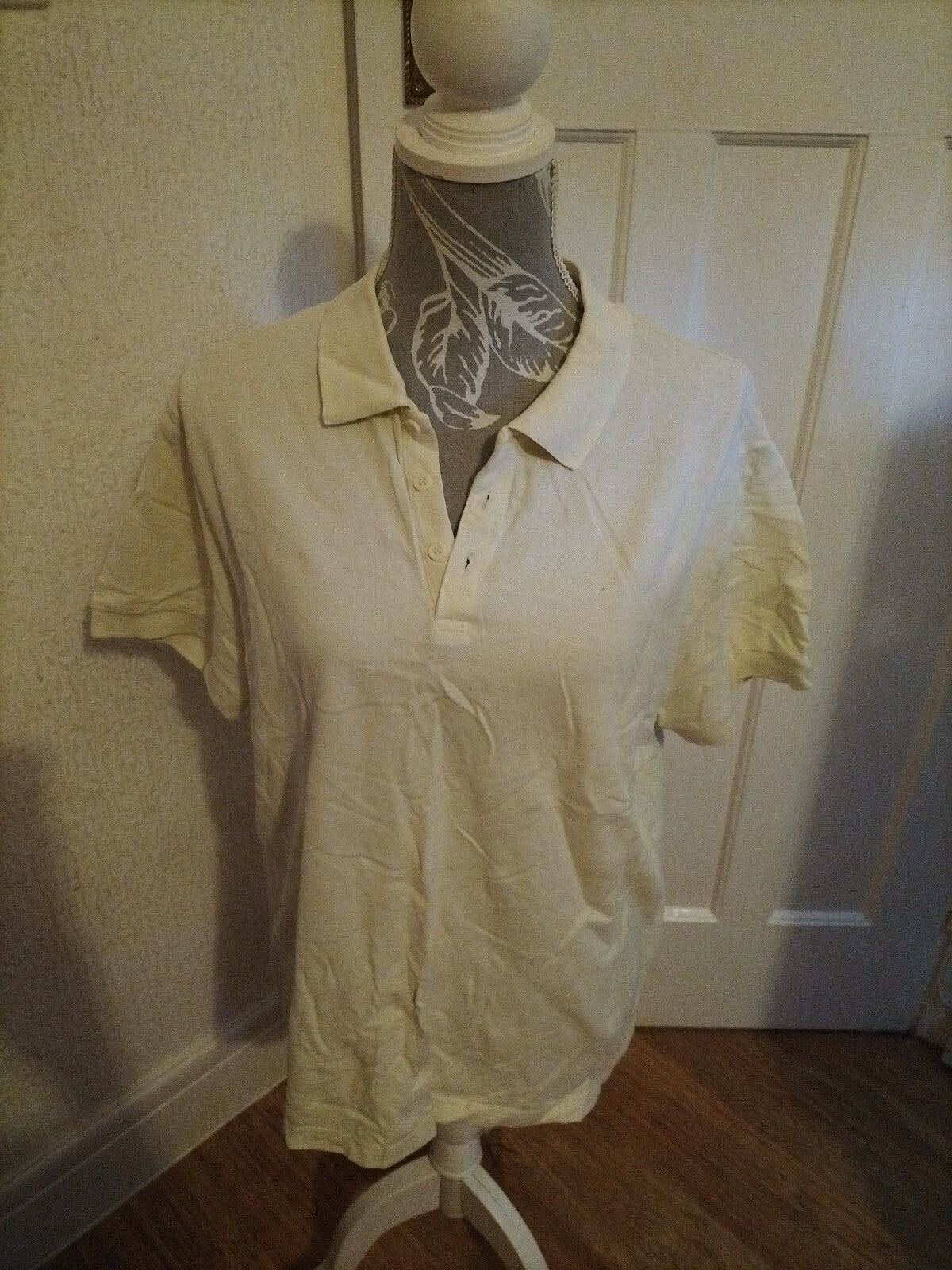 Mens George Size XL off White Short Sleeved Polo