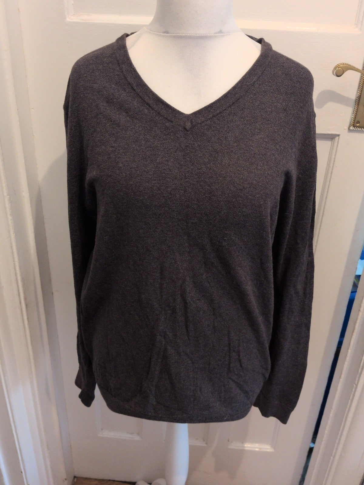 Next Large Grey V Neck Pullover Jumper
