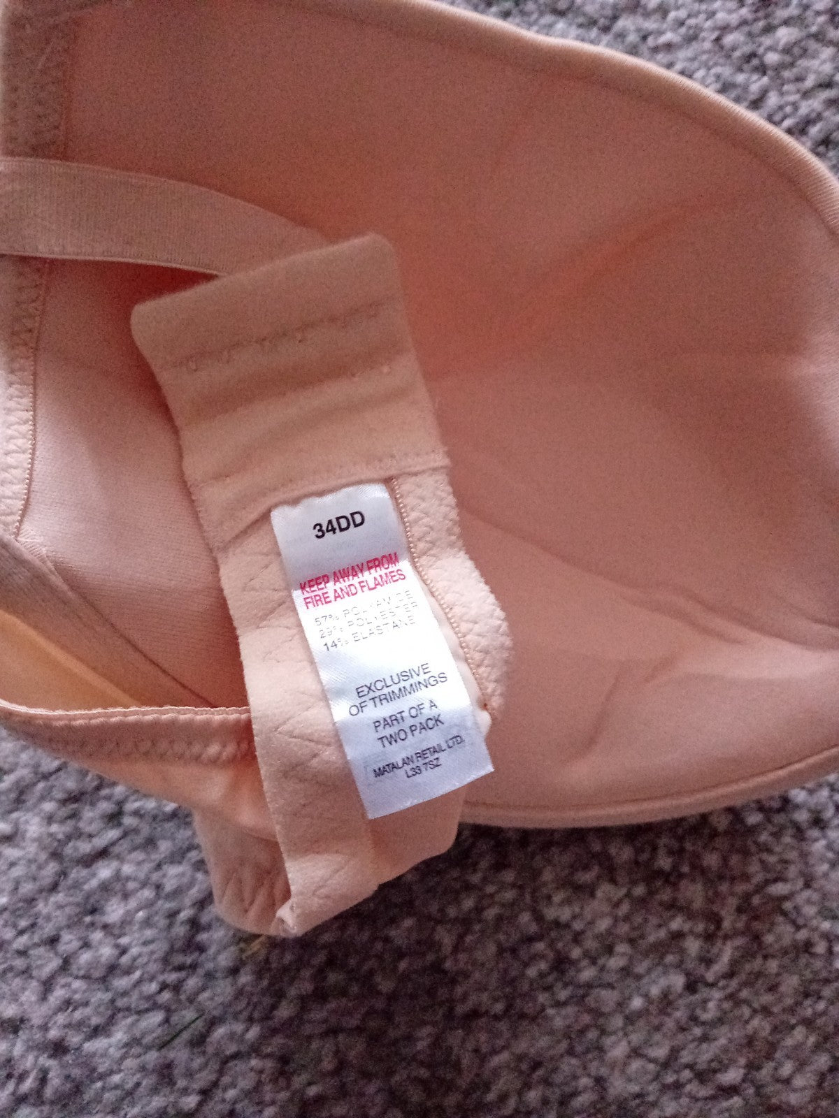 Ladies Matalan Bra 34DD Nude Free Delivery