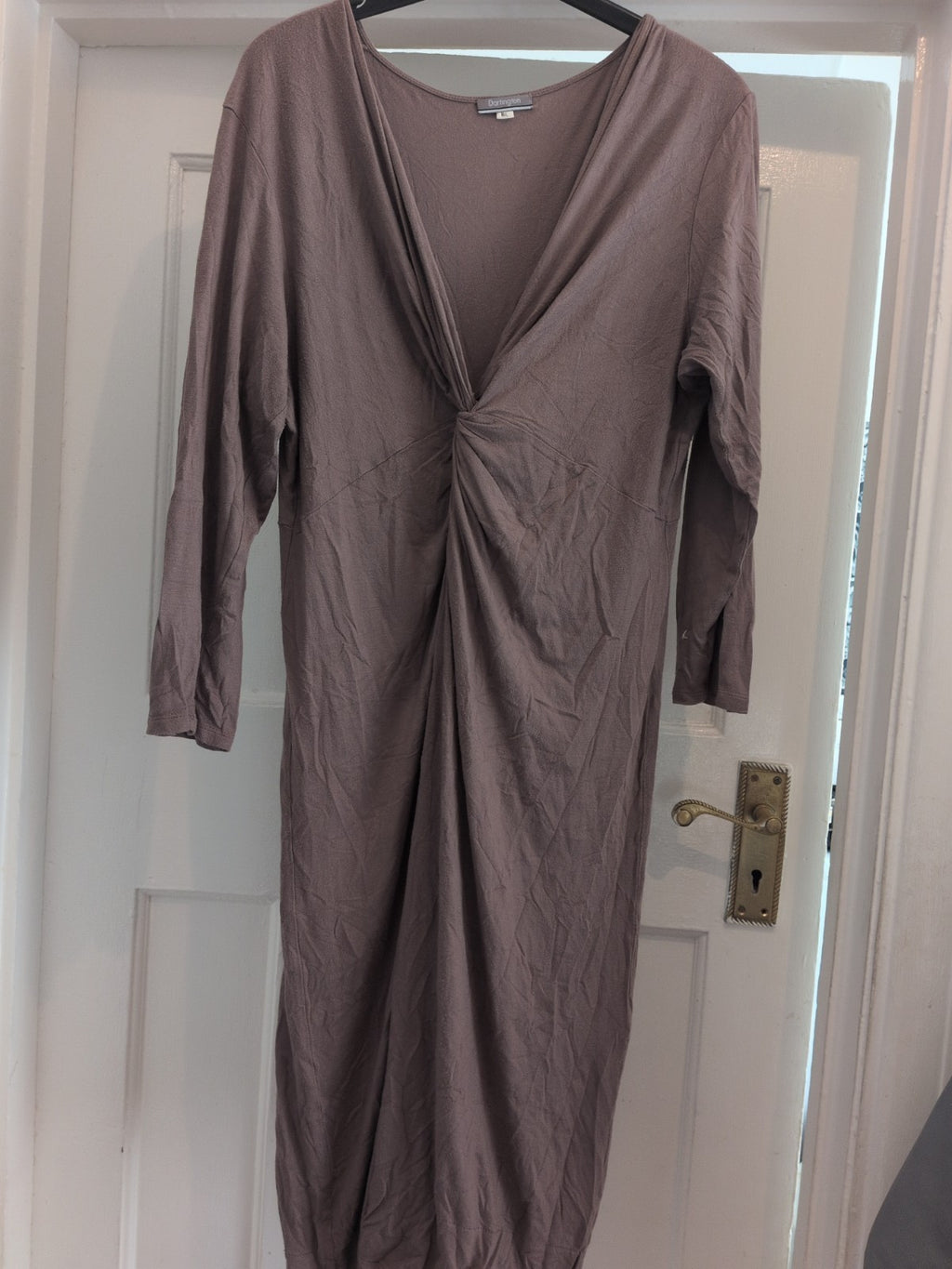 Dartington M/L Mocha V Neck Long Sleeve Dress