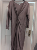 Dartington M/L Mocha V Neck Long Sleeve Dress