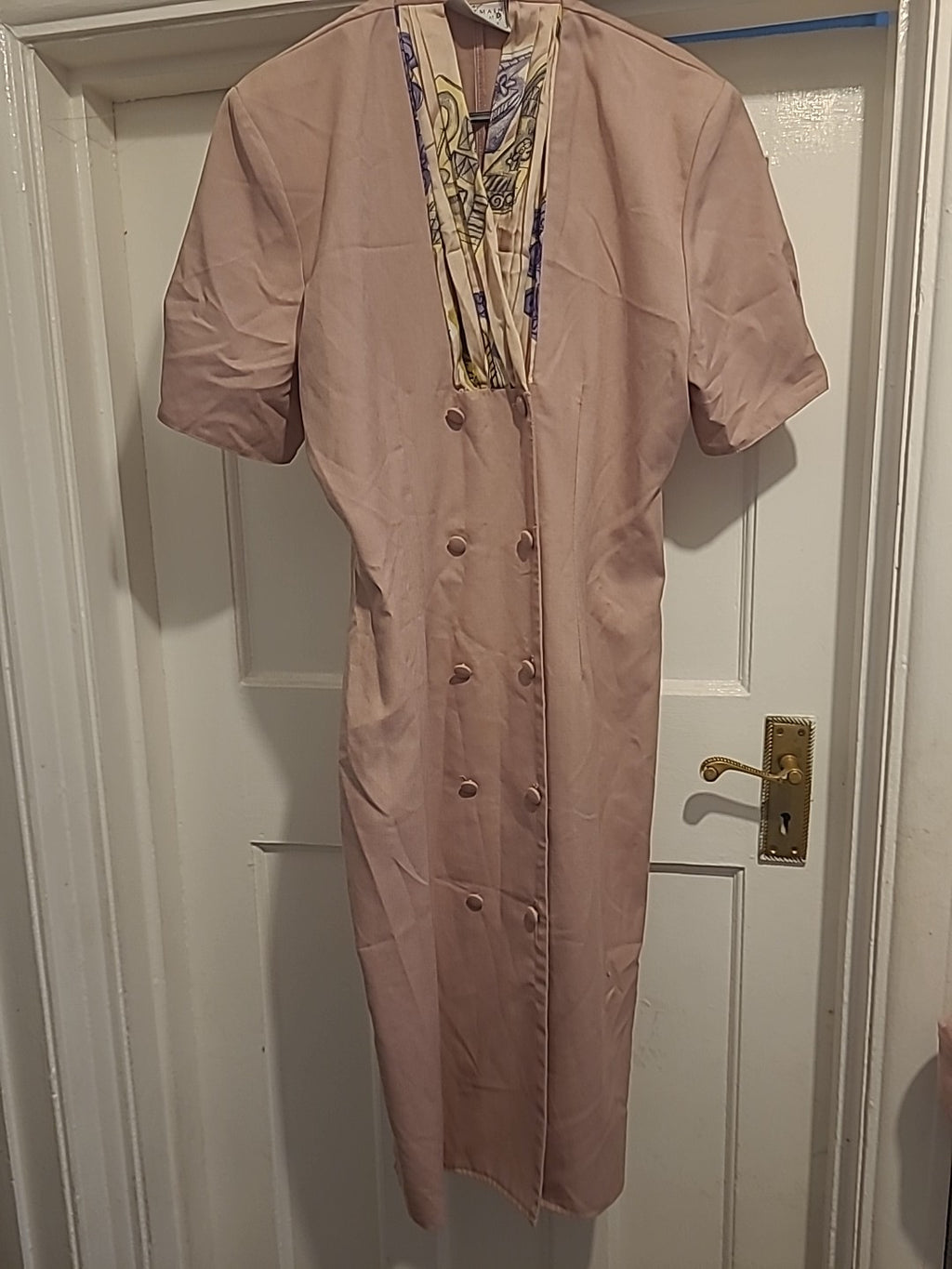 Ladies Saintmain Size 12 Pale Pink Shirt Sleeve Button Down Dress