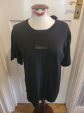 Brand New Ladies Size Medium Black Detailed Short Sleeved Tshirt