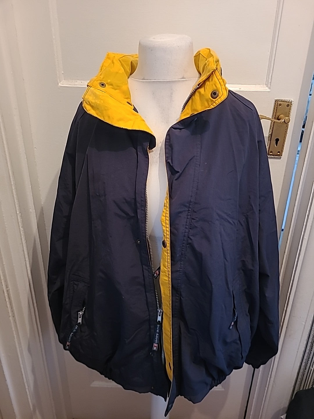 Mens Oxford Blue Size 2XL Navy And Yellow Rain Coat