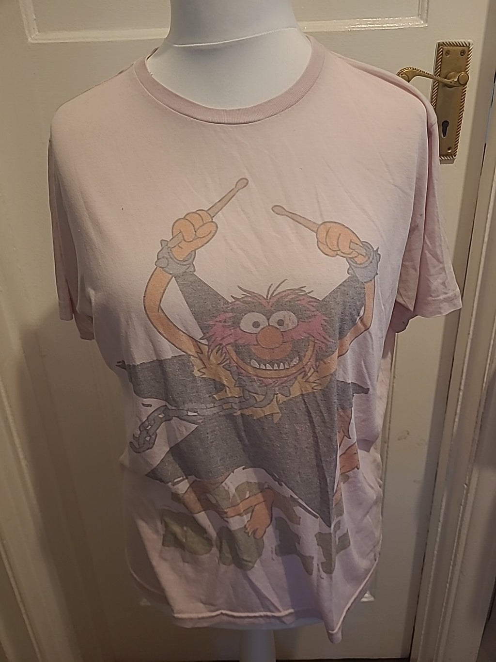 Ladies Disney Muppets Size Large Pink Pyjama Printed Top