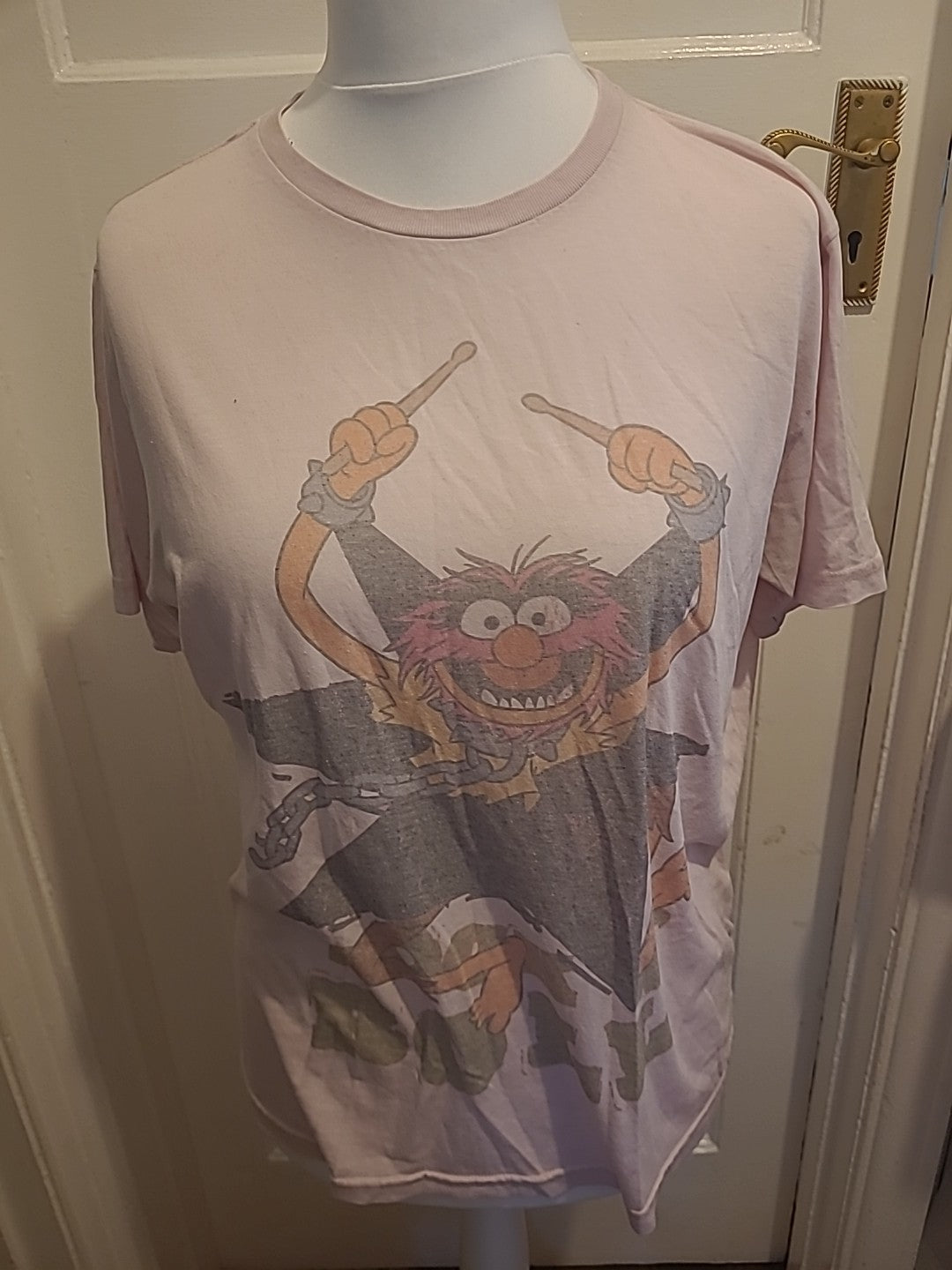 Ladies Disney Muppets Size Large Pink Pyjama Printed Top