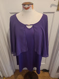Ladies Size 4XL Plus Purple Flowy Sleeved Blouse