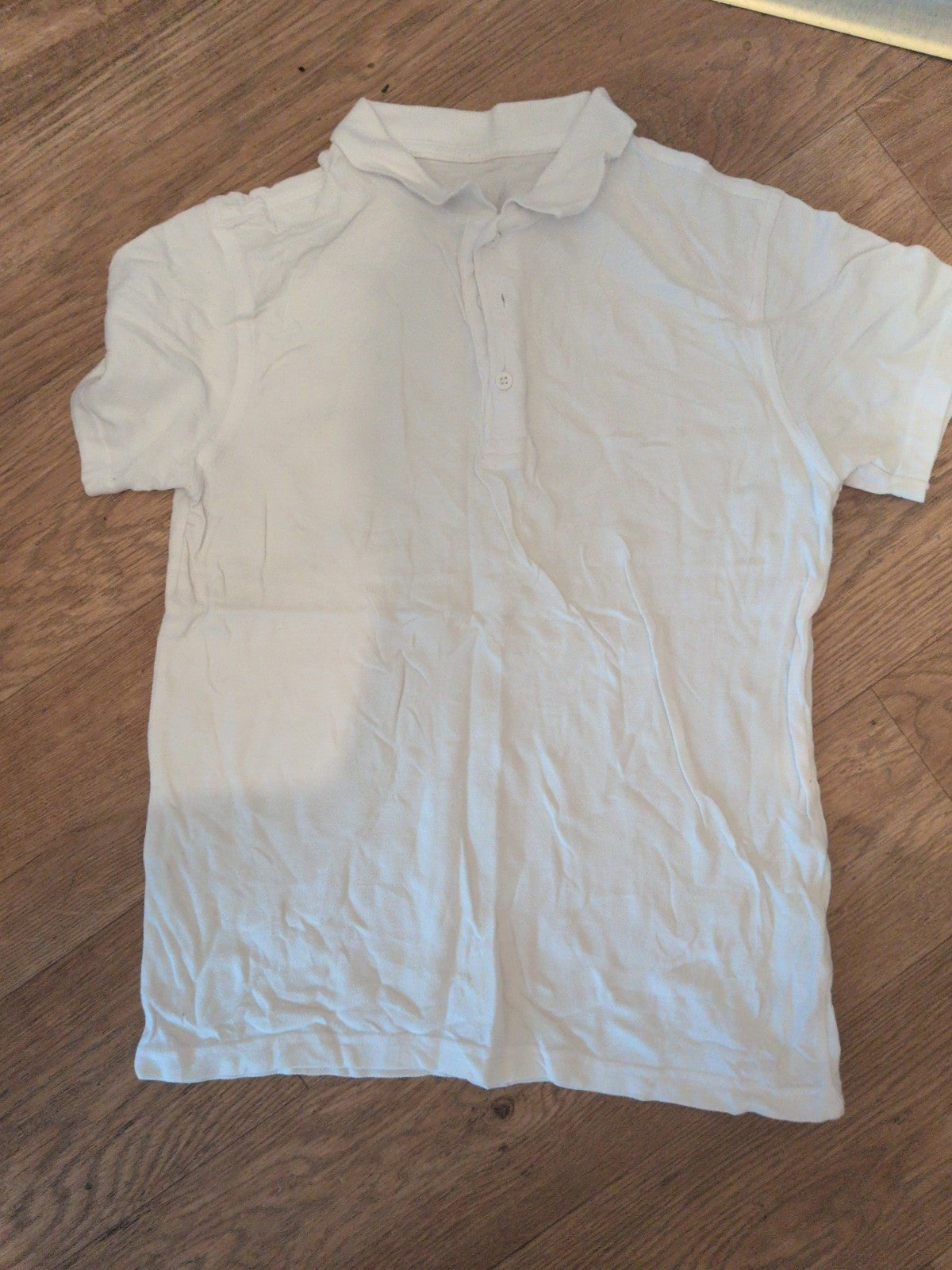 George 10-11 Years White Short Sleeve Polo Shirt School