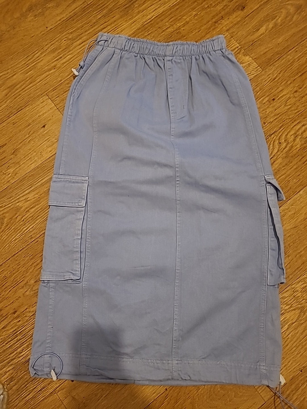 Ladies Silkroad Size 10 Blue Elasticated Skirt With Pockets