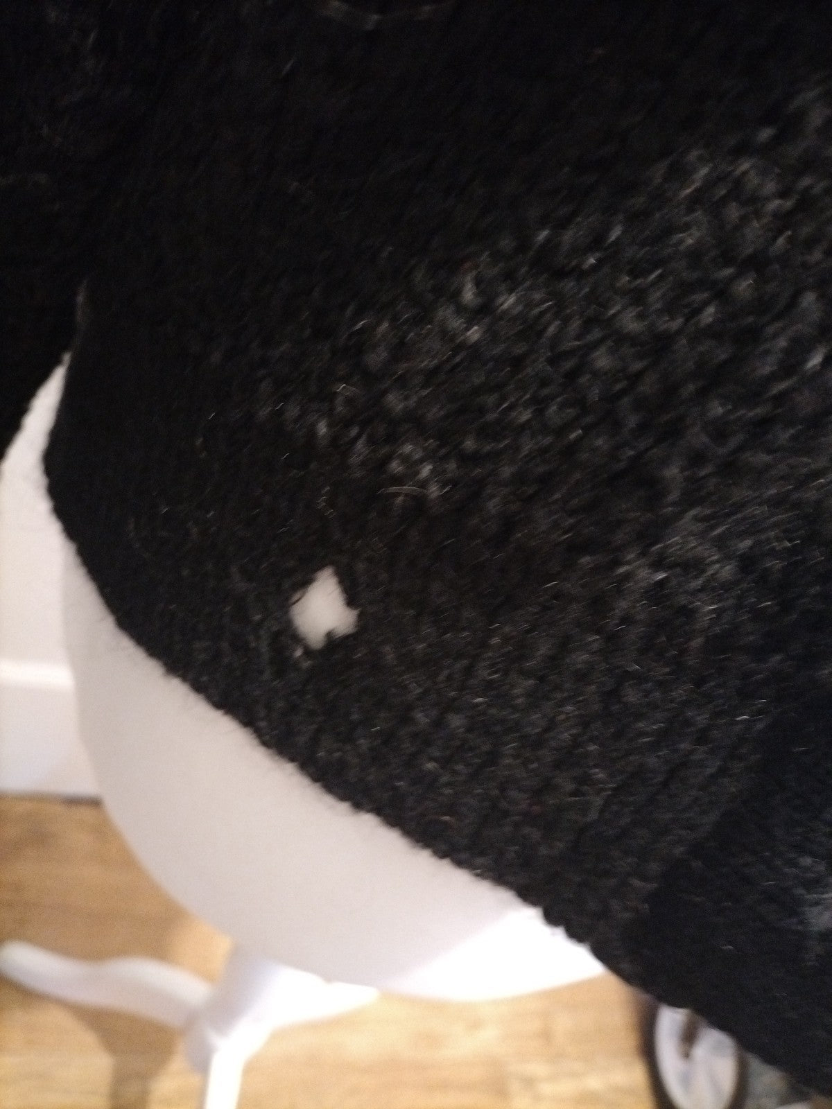 Ladies Size XL Black Knit Cardigan(Small Hole)