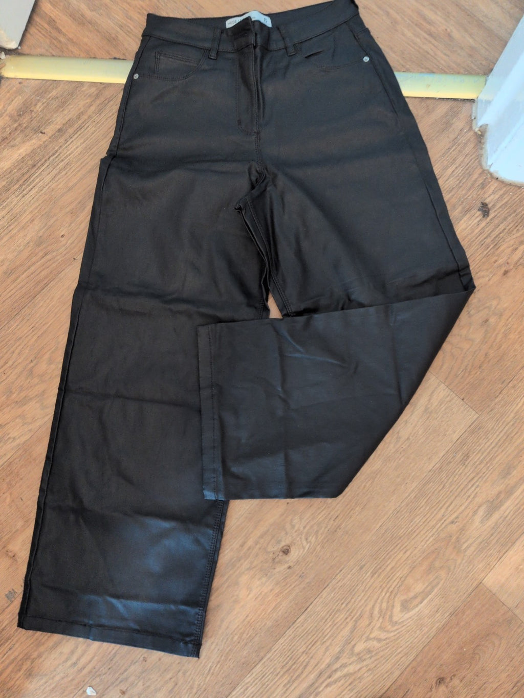 Next 8R Wide Leg High Rise Crop Pleather Trousers