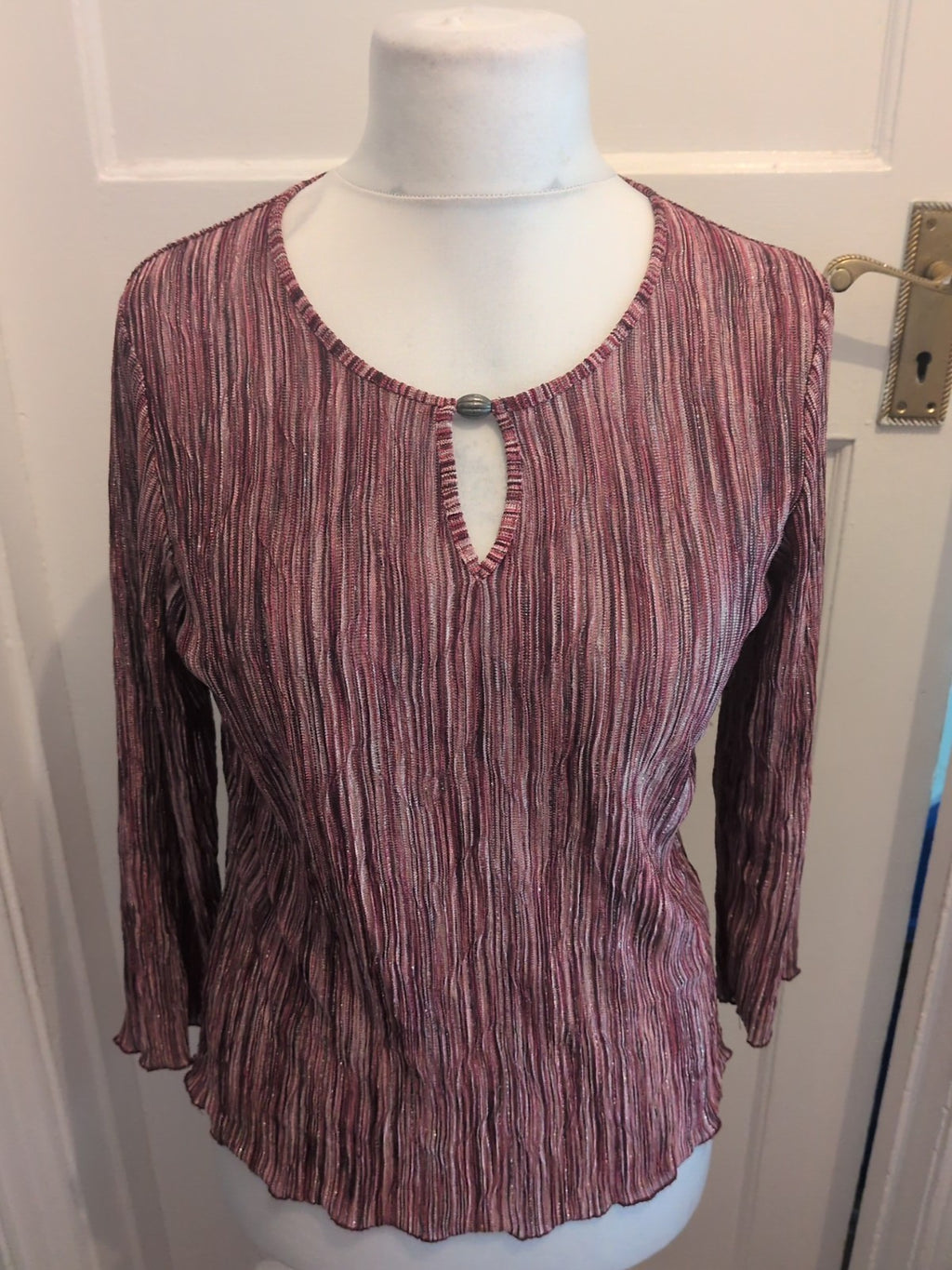 CC Large Purple Toned Stripe Long Sleeve Blouse