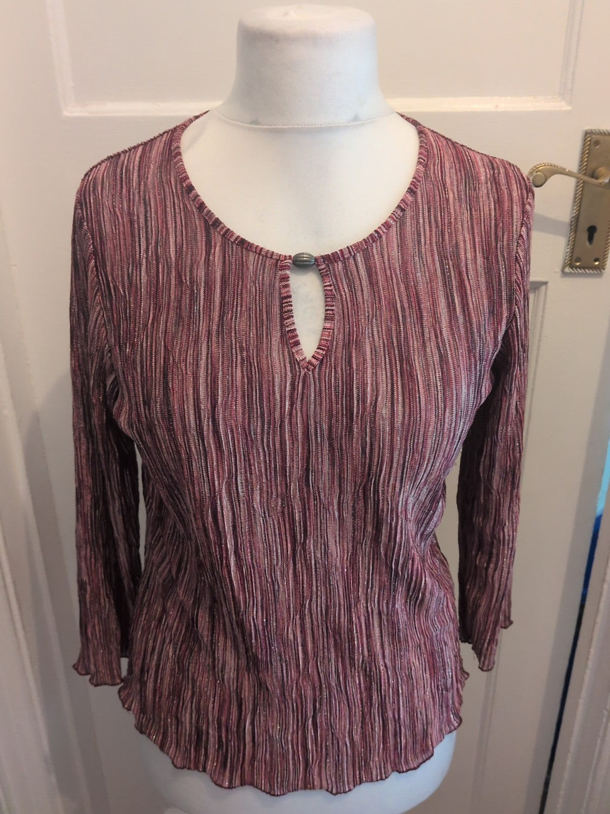 CC Large Purple Toned Stripe Long Sleeve Blouse
