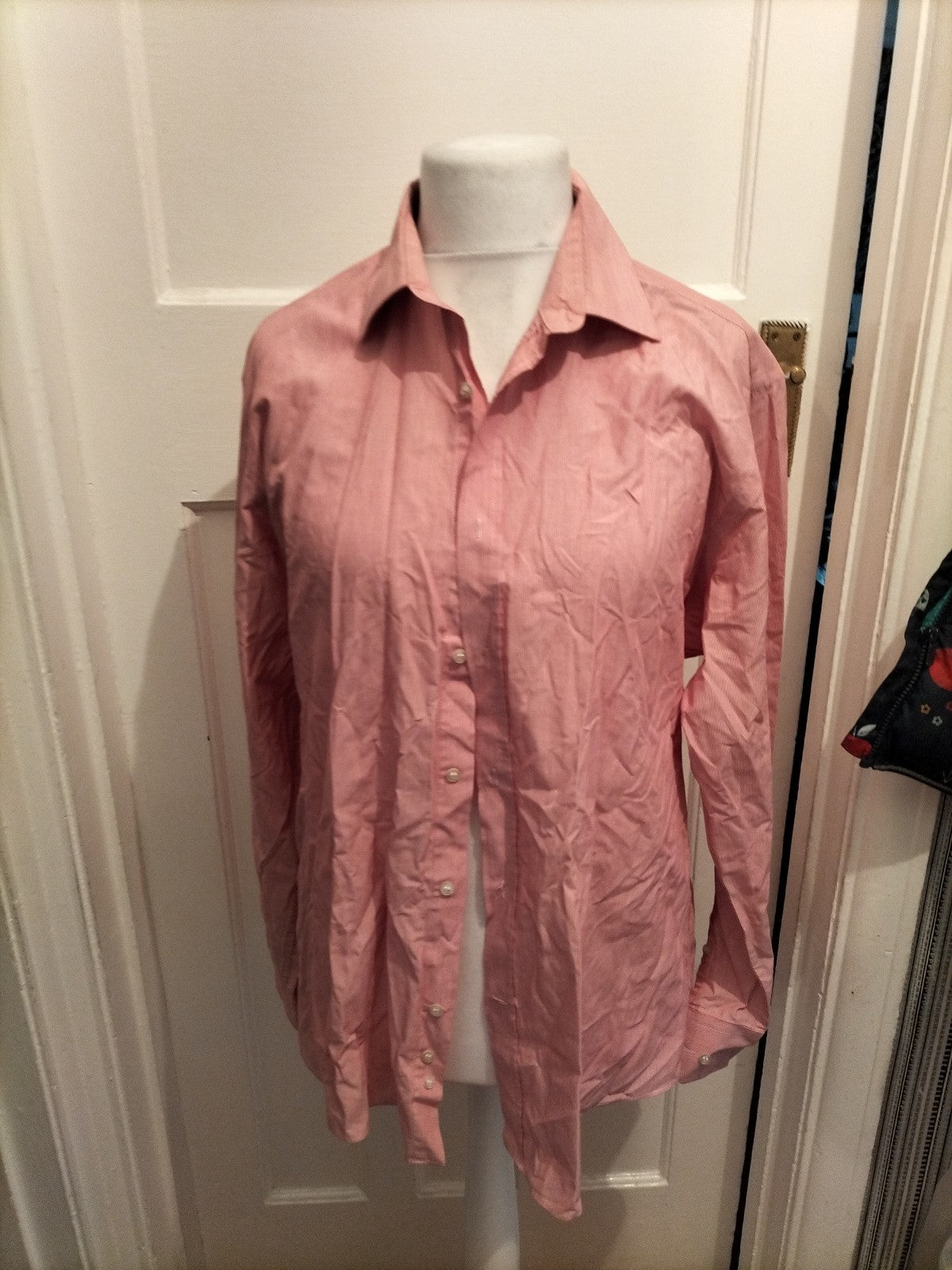Mens Moss Esq Size 17 Regular Fit Red Long Sleeved Shirt