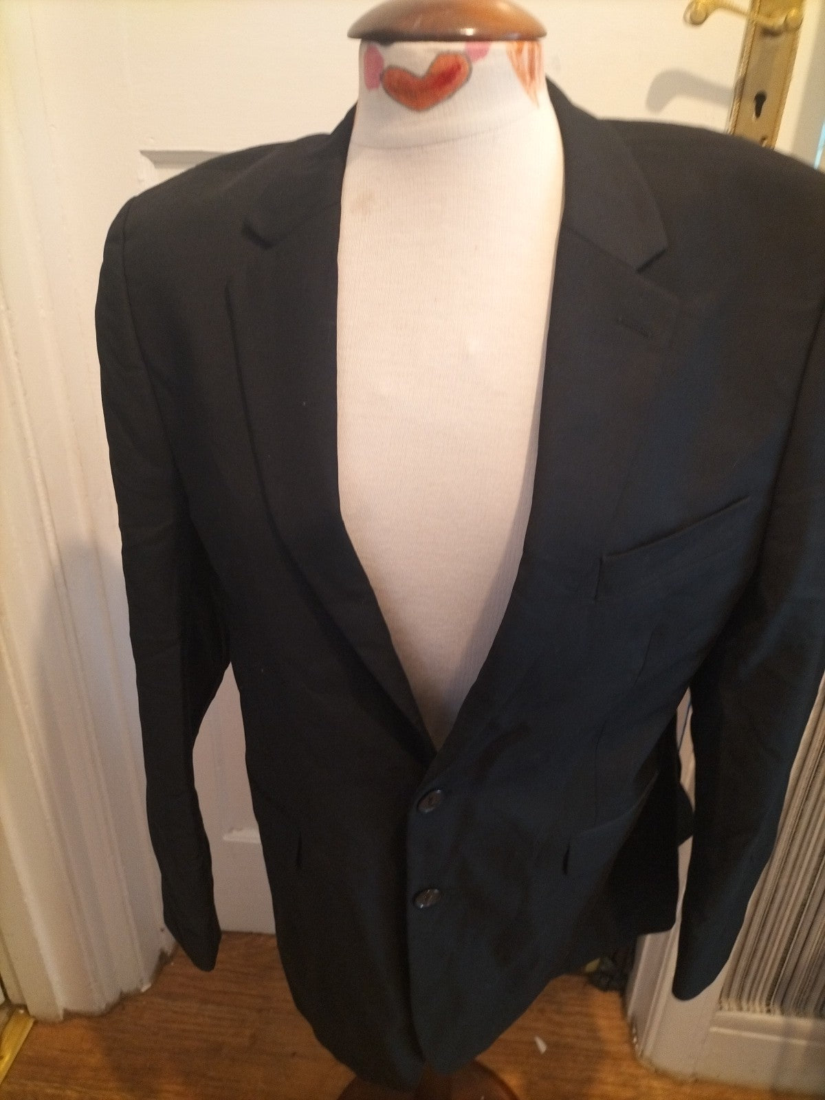 Mens Size 40R Black Lined Padded Blazer