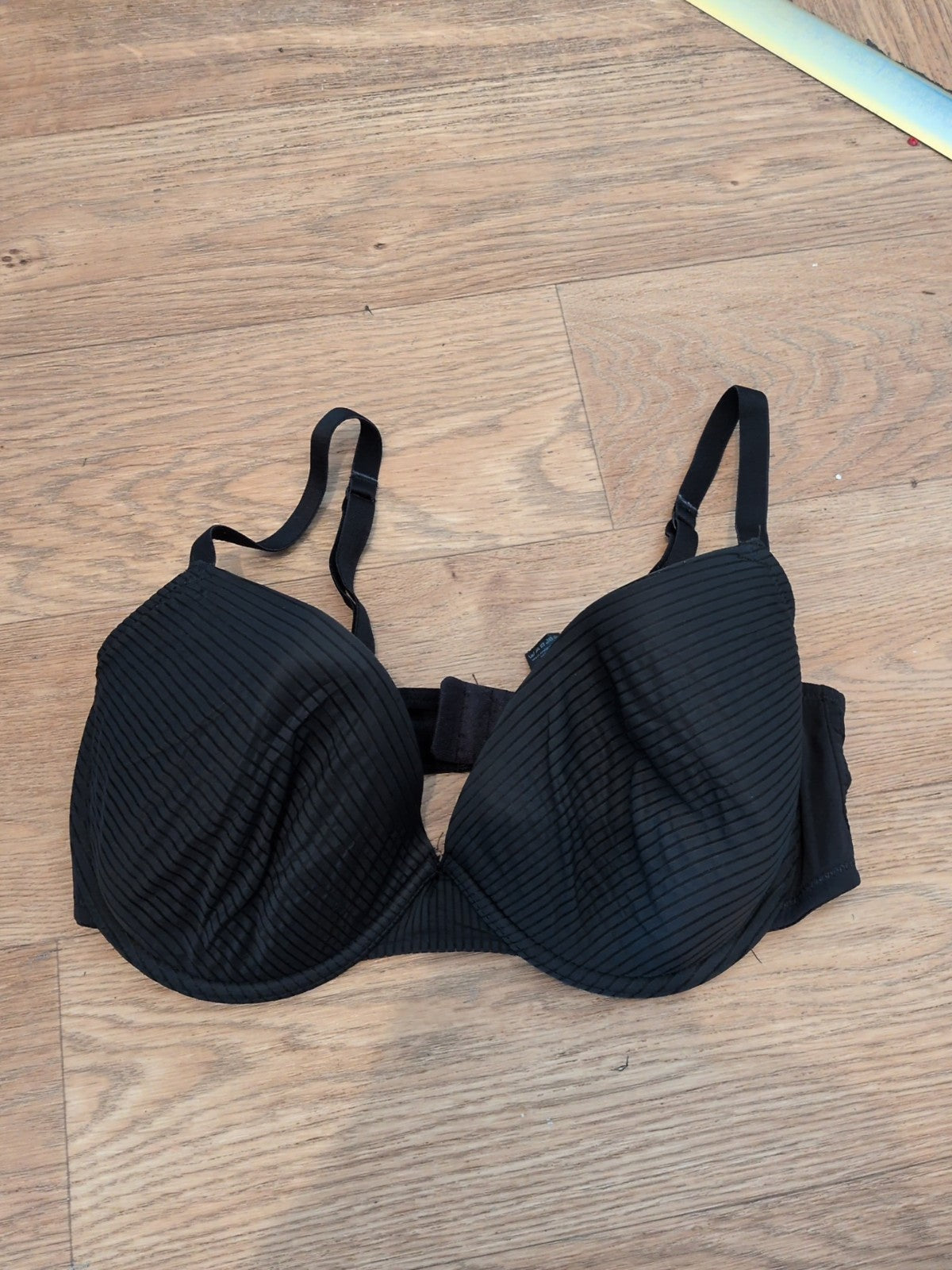 TU 36DD Black Patterned Slight Padded Wired Bra