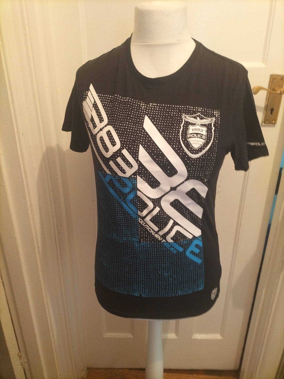 Mens 883 Police Size Small Black Print Tshirt