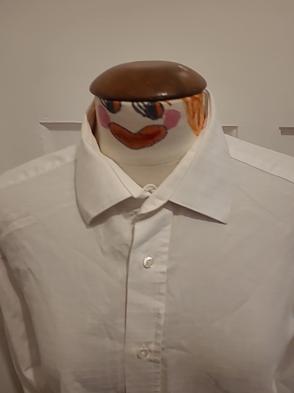 Mens Ben Sherman Size 16" White Long Sleeved Shirt