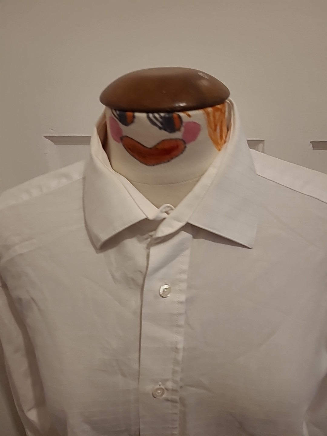Mens Ben Sherman Size 16" White Long Sleeved Shirt