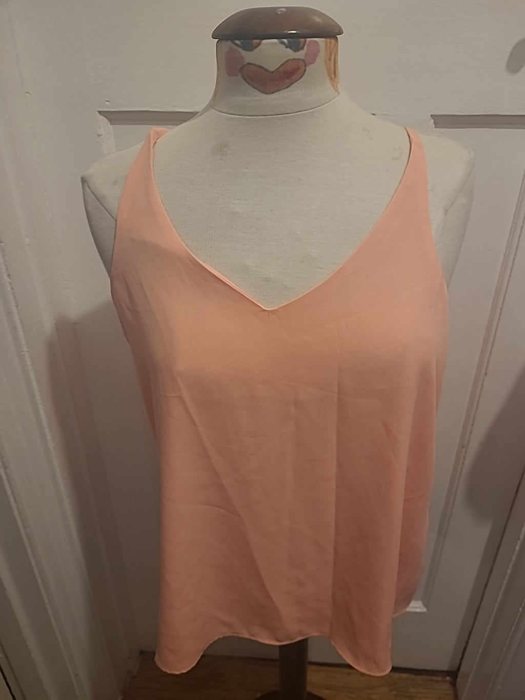 Ladies F&F Size 12 Peach Sleeveless Lined Blouse