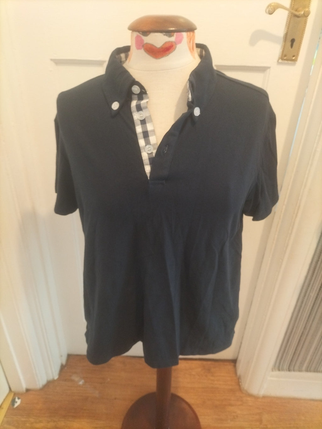 Mens Sttlzmc Size Medium Navy Short Sleeved Polo Shirt