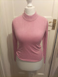 Ladies Papaya Size 8 Pink Round Neck Long Sleeve Jumper
